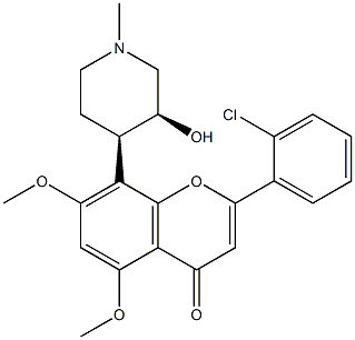 2-(2-chlorophenyl)-8-((3S,4R)-3-hydroxy-1-methylpiperidin-4-yl)-5,7-dimethoxy-4H-chromen-4-one结构式