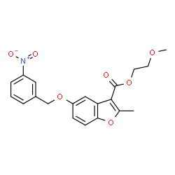 2-methoxyethyl 2-methyl-5-((3-nitrobenzyl)oxy)benzofuran-3-carboxylate结构式