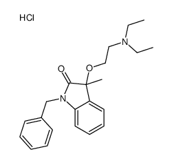 2-(1-benzyl-3-methyl-2-oxoindol-3-yl)oxyethyl-diethylazanium,chloride Structure