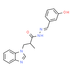 (E)-3-(1H-benzo[d]imidazol-1-yl)-N-(3-hydroxybenzylidene)-2-methylpropanehydrazide Structure