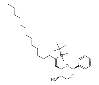 (2S,4R,5R)-4-((Z)-2-(tert-butyldimethylsilyl)pentadec-1-en-1-yl)-2-phenyl-1,3-dioxan-5-ol Structure