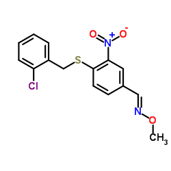 (E)-1-{4-[(2-Chlorobenzyl)sulfanyl]-3-nitrophenyl}-N-methoxymethanimine Structure