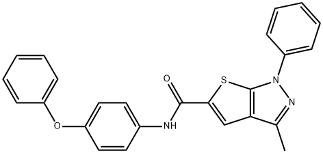 1H-Thieno[2,3-c]pyrazole-5-carboxamide,3-methyl-N-(4-phenoxyphenyl)-1-phenyl-(9CI) picture