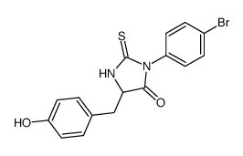 3-(4-bromo-phenyl)-5-(4-hydroxy-benzyl)-2-thioxo-imidazolidin-4-one结构式