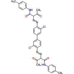 2-[[2-chloro-4-[3-chloro-4-[[1-(4-methylanilino)-1,3-dioxobutan-2-yl]diazenyl]phenyl]phenyl]diazenyl]-N-(4-methylphenyl)-3-oxobutanamide structure