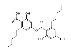 6-Hydroxy-4-[(2,4-dihydroxy-6-pentylbenzoyl)oxy]-2-pentylbenzoic acid structure