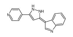 3-(5-pyridin-4-yl-1,2-dihydropyrazol-3-ylidene)indole结构式