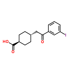 trans-4-[2-(3-Iodophenyl)-2-oxoethyl]cyclohexanecarboxylic acid Structure