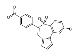 2-chloro-6-(4-nitrophenyl)pyrrolo[2,1-d][1,5]benzothiazepine 5,5-dioxide结构式