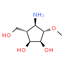 1,2-Cyclopentanediol,4-amino-3-(hydroxymethyl)-5-methoxy-,(1R,2R,3R,4S,5R)-rel-(9CI) Structure