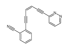 2-(6-pyridazin-3-ylhex-3-en-1,5-diynyl)benzonitrile结构式