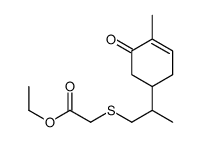 ethyl [[2-(4-methyl-5-oxo-3-cyclohexen-1-yl)propyl]thio]acetate structure