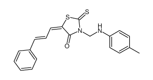 4-Thiazolidinone, 3-(((4-methylphenyl)amino)methyl)-5-(3-phenyl-2-prop enylidene)-2-thioxo- picture