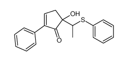 5-hydroxy-2-phenyl-5-(1-phenylsulfanylethyl)cyclopent-2-en-1-one结构式