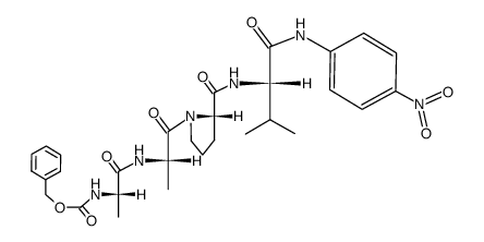 N-carbobenzoxy-alanyl-alanyl-prolyl-valine p-nitroanilide Structure