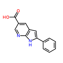 2-phenyl-1H-pyrrolo[2,3-b]pyridine-5-carboxylic acid结构式