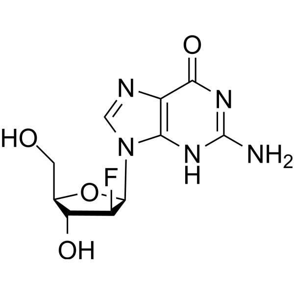 2'-Deoxy-2'-fluoroguanosine structure