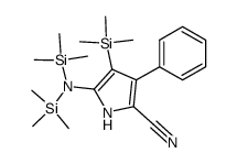 5-(1,1,1,3,3,3-Hexamethyl-disilazan-2-yl)-3-phenyl-4-trimethylsilanyl-1H-pyrrole-2-carbonitrile Structure