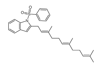 1-Benzenesulfonyl-2-((2E,6E)-3,7,11-trimethyl-dodeca-2,6,10-trienyl)-1H-indole Structure