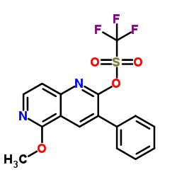 5-Methoxy-3-phenyl-1,6-naphthyridin-2-yl trifluoromethanesulfonate结构式