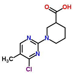 1-(4-Chloro-5-methyl-2-pyrimidinyl)-3-piperidinecarboxylic acid structure