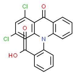 Benzoic acid,2-(1,3-dichloro-9-oxo-10(9H)-acridinyl)-结构式