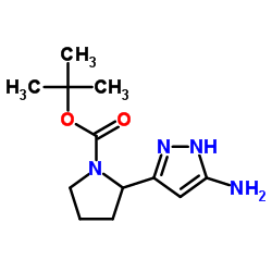 2-(5-AMINO-1H-PYRAZOL-3-YL)-PYRROLIDINE-1-CARBOXYLIC ACID TERT-BUTYL ESTER Structure