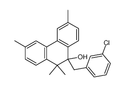 9-(3-Chloro-benzyl)-3,6,10,10-tetramethyl-9,10-dihydro-phenanthren-9-ol结构式