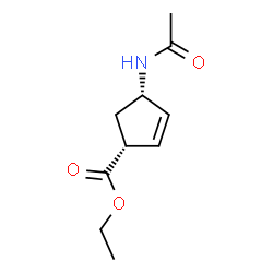 2-Cyclopentene-1-carboxylicacid,4-(acetylamino)-,ethylester,(1R,4S)-rel- structure