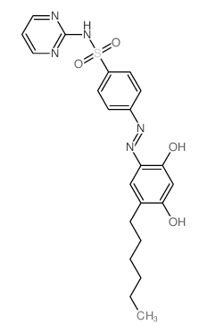 Benzenesulfonamide,4-[2-(5-hexyl-2,4-dihydroxyphenyl)diazenyl]-N-2-pyrimidinyl- picture