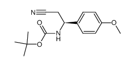 (S)-3-(N-terc-butoxycarbonylamine)-3-(4-methoxyphenyl)propanenitrile Structure