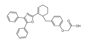 2-[3-[[(1S)-2-(4,5-diphenyl-1,3-oxazol-2-yl)cyclohex-2-en-1-yl]methyl]phenoxy]acetic acid Structure