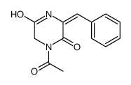 1-acetyl-3-benzylidenepiperazine-2,5-dione结构式