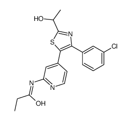 N-[4-[4-(3-chlorophenyl)-2-(1-hydroxyethyl)-1,3-thiazol-5-yl]pyridin-2-yl]propanamide Structure