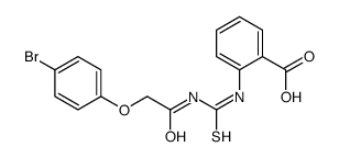 2-[[2-(4-bromophenoxy)acetyl]carbamothioylamino]benzoic acid结构式