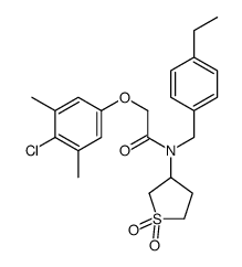 2-(4-chloro-3,5-dimethylphenoxy)-N-(1,1-dioxothiolan-3-yl)-N-[(4-ethylphenyl)methyl]acetamide结构式