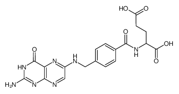 N-{[4-(2-amino-4-oxo-3,4-dihydro-pteridin-6-ylamino)-methyl]-benzoyl}-glutamic acid结构式