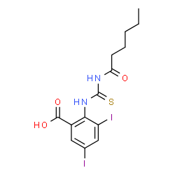 3,5-DIIODO-2-[[[(1-OXOHEXYL)AMINO]THIOXOMETHYL]AMINO]-BENZOIC ACID structure