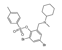 Toluene-4-sulfonic acid 2,4-dibromo-6-[(cyclohexyl-methyl-amino)-methyl]-phenyl ester Structure