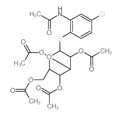 [6-(2-acetamido-4-chloro-phenyl)sulfanyl-3,4,5-triacetyloxy-oxan-2-yl]methyl acetate structure