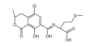 N-{[(3R)-5-Chloro-8-hydroxy-3-methyl-1-oxo-3,4-dihydro-1H-isochro men-7-yl]carbonyl}-L-methionine结构式