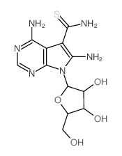 5,8-diamino-9-[3,4-dihydroxy-5-(hydroxymethyl)oxolan-2-yl]-2,4,9-triazabicyclo[4.3.0]nona-1,3,5,7-tetraene-7-carbothioamide Structure