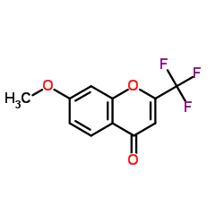 7-甲氧基-2-(三氟甲基)-4H-色烯-4-酮结构式