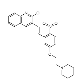 2-methoxy-3-{2-[2-nitro-5-(piperidin-1-yl-ethoxy)phenyl]-vinyl}quinoline结构式