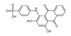 4-[(2,4-dihydroxy-9,10-dioxoanthracen-1-yl)amino]benzenesulfonic acid Structure