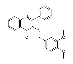 3-[(3,4-dimethoxybenzylidene)amino]-2-phenyl-3H-quinazolin-4-one结构式