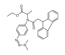 ALANINE, N-(p-(3,3-DIMETHYLTRIAZENO)PHENYL)-N-(9-FLUORENYLACETYL)-, ET HYL ESTER,结构式