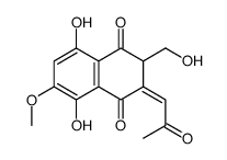 6,7-Dihydro-5,8-dihydroxy-6-(hydroxymethyl)-2-methoxy-7-(2-oxopropylidene)-1,4-naphthalenedione structure