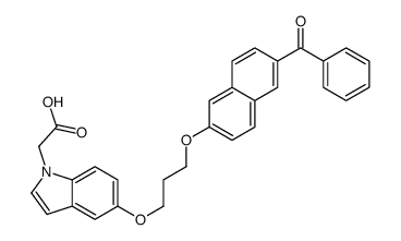 2-[5-[3-(6-benzoylnaphthalen-2-yl)oxypropoxy]indol-1-yl]acetic acid结构式