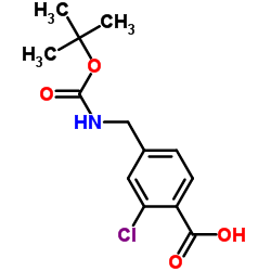 2-Chloro-4-[({[(2-methyl-2-propanyl)oxy]carbonyl}amino)methyl]benzoic acid picture